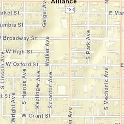 Alliance Ohio Street Map