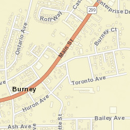 Burney California Street Map