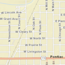 100-118 West Howard Street, Pontiac, IL Street Map