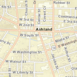 Ashland Ohio Street Map