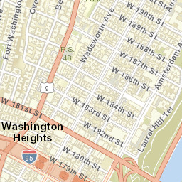 Washington Heights New York Street Map