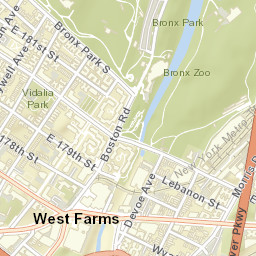 West Farms New York Street Map