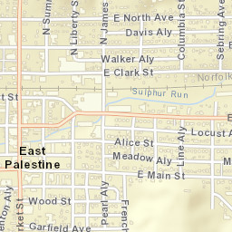 East Palestine Ohio Street Map