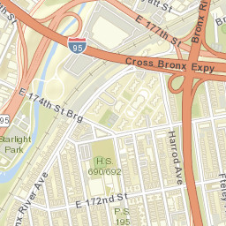 Bronx River Houses New York Street Map