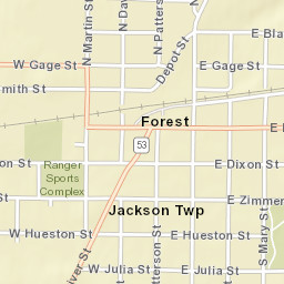 Forest Ohio Street Map