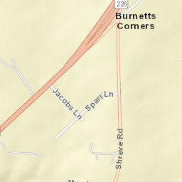 Burnetts Corners Ohio Street Map