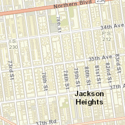 Jackson Heights New York Street Map