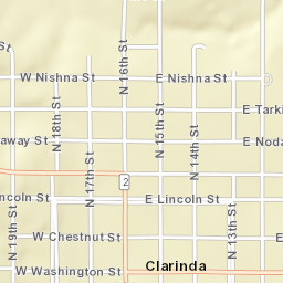 101-199 East Lincoln Street, Clarinda, IA  Street Map