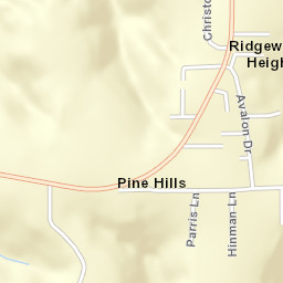 Pine Hills California Street Map