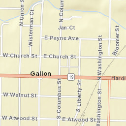 Galion Ohio Street Map