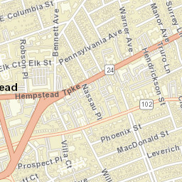 Hempstead New York Street Map