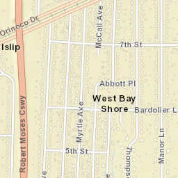 West Bay Shore New York Street Map