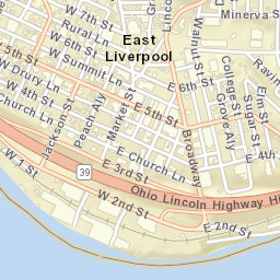 East Liverpool Ohio Street Map
