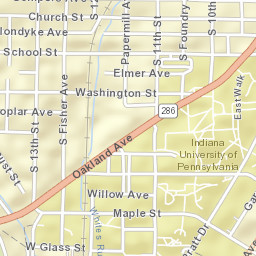 219 South 10th Street, Indiana University of Pennsylvania, In Street Map