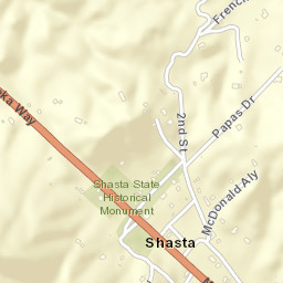 Shasta California Street Map