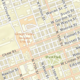 Allentown, Pennsylvania Street Map