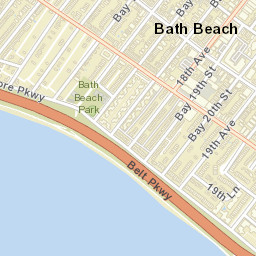 Bath Beach New York Street Map