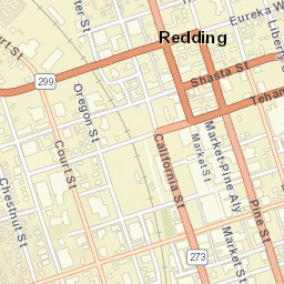 Redding California Street Map