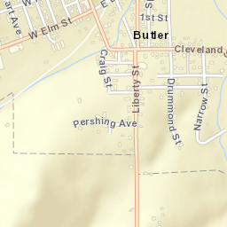 Butler Ohio Street Map