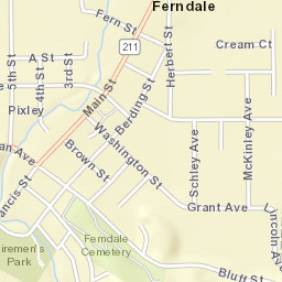 Ferndale California Street Map