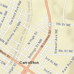 Carrollton Ohio Street Map