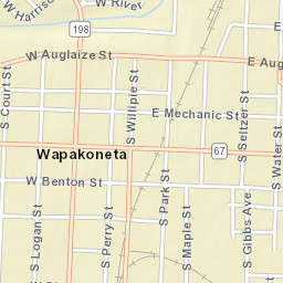 Wapakoneta Ohio Street Map