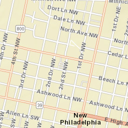 New Philadelphia Ohio Street Map