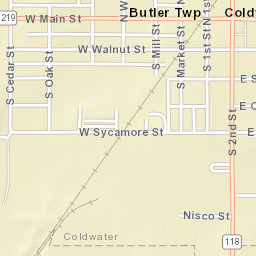 Coldwater Ohio Street Map