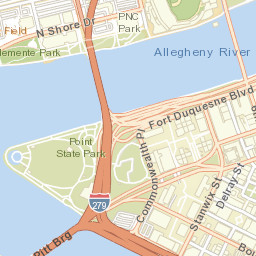 Roberto Clemente Bridge, Pittsburgh, PA  Street Map