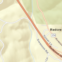 Redcrest California Street Map
