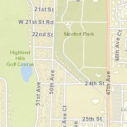 4641-4699 West 21st Street Road Greeley Street Map