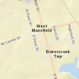 West Mansfield Ohio Street Map
