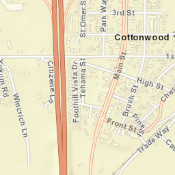 Cottonwood California Street Map