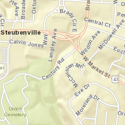 Steubenville Ohio Street Map