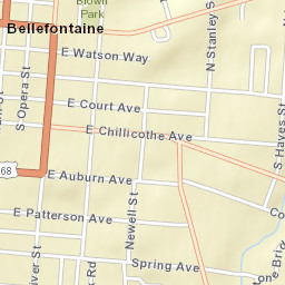 Bellefontaine Ohio Street Map
