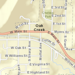 Oak Creek Colorado Street Map