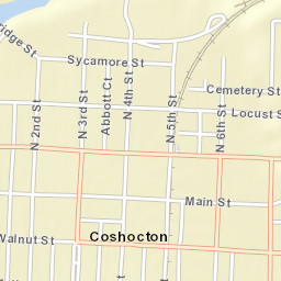 Coshocton Ohio Street Map
