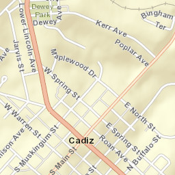 Cadiz Ohio Street Map