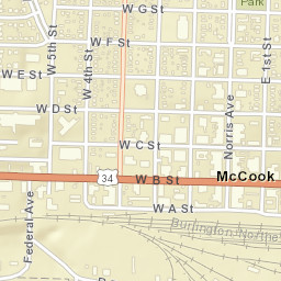 101-199 East E Street, McCook, NE 69001 Street Map