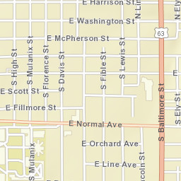 501-599 East Harrison Street Kirksville Street Map