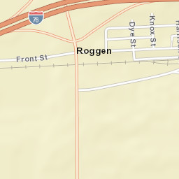 Roggen Colorado Street Map