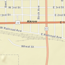 Akron Street Map