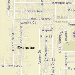 Evanston Colorado Street Map