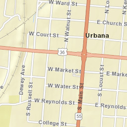 Urbana Ohio Street Map