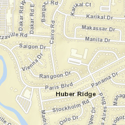Huber Ridge Ohio Street Map