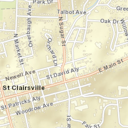 Saint Clairsville Ohio Street Map
