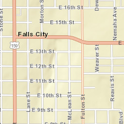 100-198 East 14th Street Falls City NE Street Map