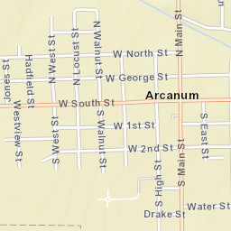 Arcanum Ohio Street Map