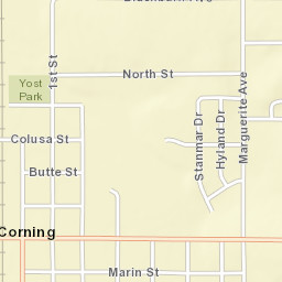 Corning California Street Map