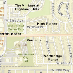 4642-4742 West 92nd Avenue, Westminster Street Map
